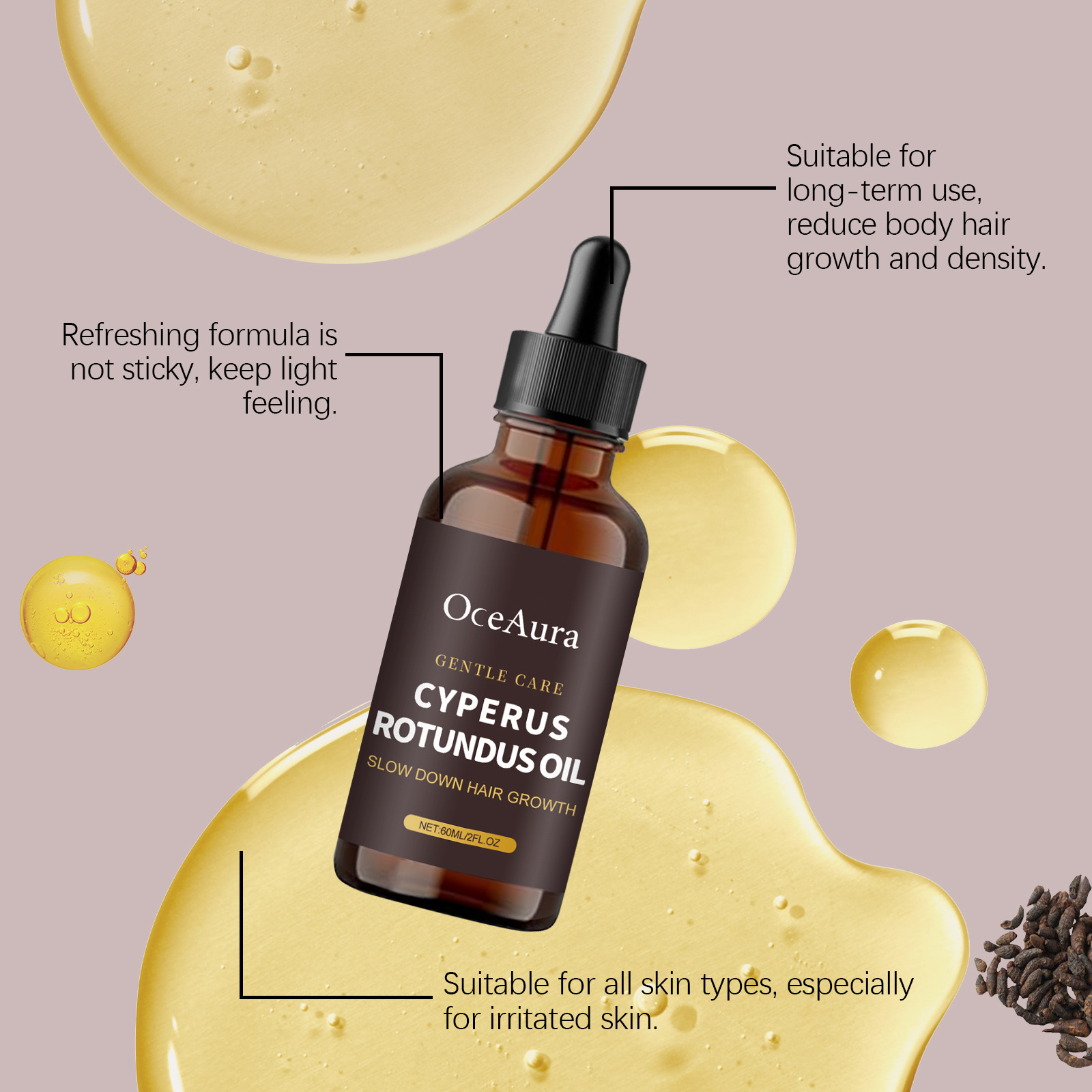 Natural Cyperus Rotundus Oil S - огляд і ціна Hair Care Oil Serum
