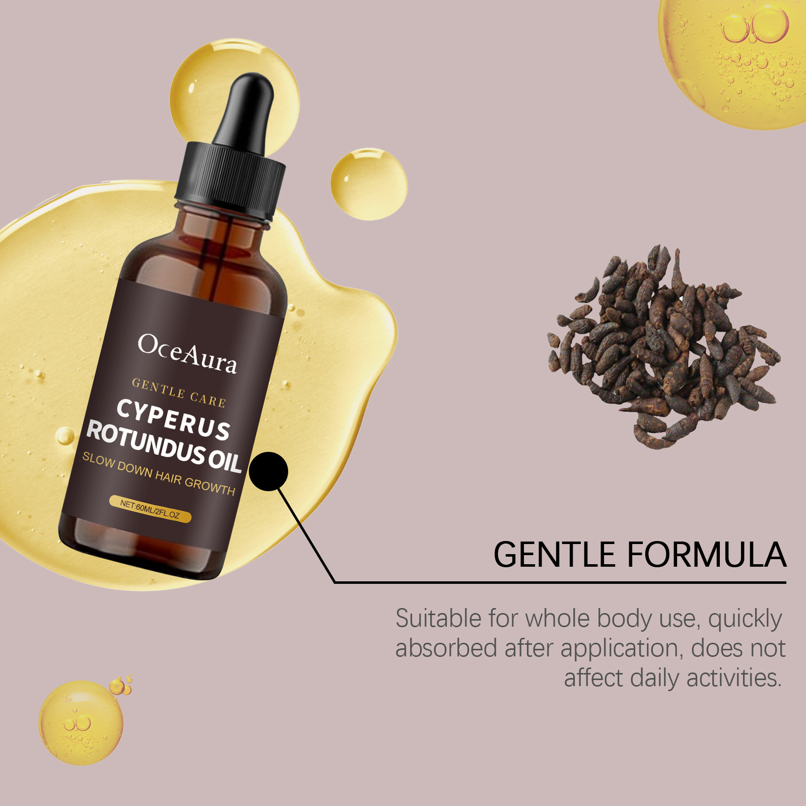Natural Cyperus Rotundus Oil S - огляд і ціна Hair Care Oil Serum