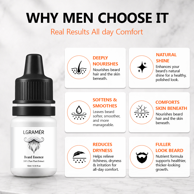 Men's Beard Growth Serum Nouri - огляд і ціна Hair Care Oil Serum